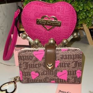 🩷🍒Juicy couture glam heart wallet set